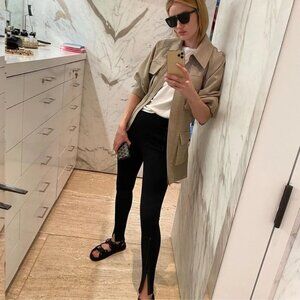 WARDROBE.NYC Front Zip Leggings in Black Size S